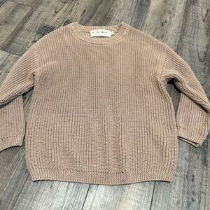Cozy Crewneck Sweater in Taupe by Dot Dot Smile size 5/6